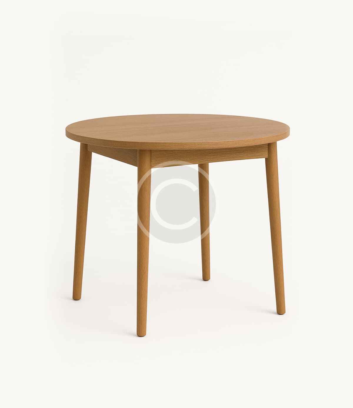 Round oak dining table